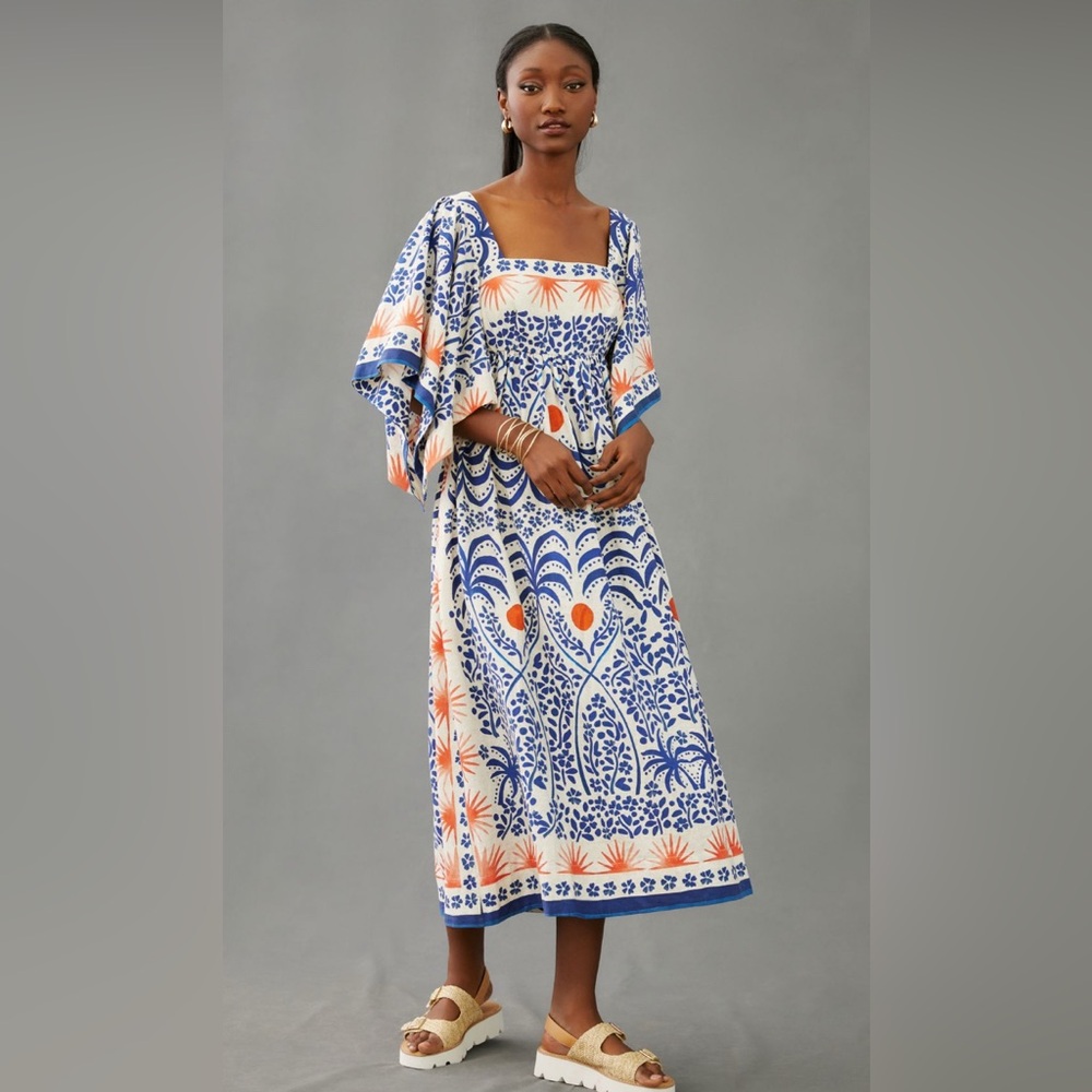 NWOT Sz L FARM Rio Afternoon Breeze midi dress